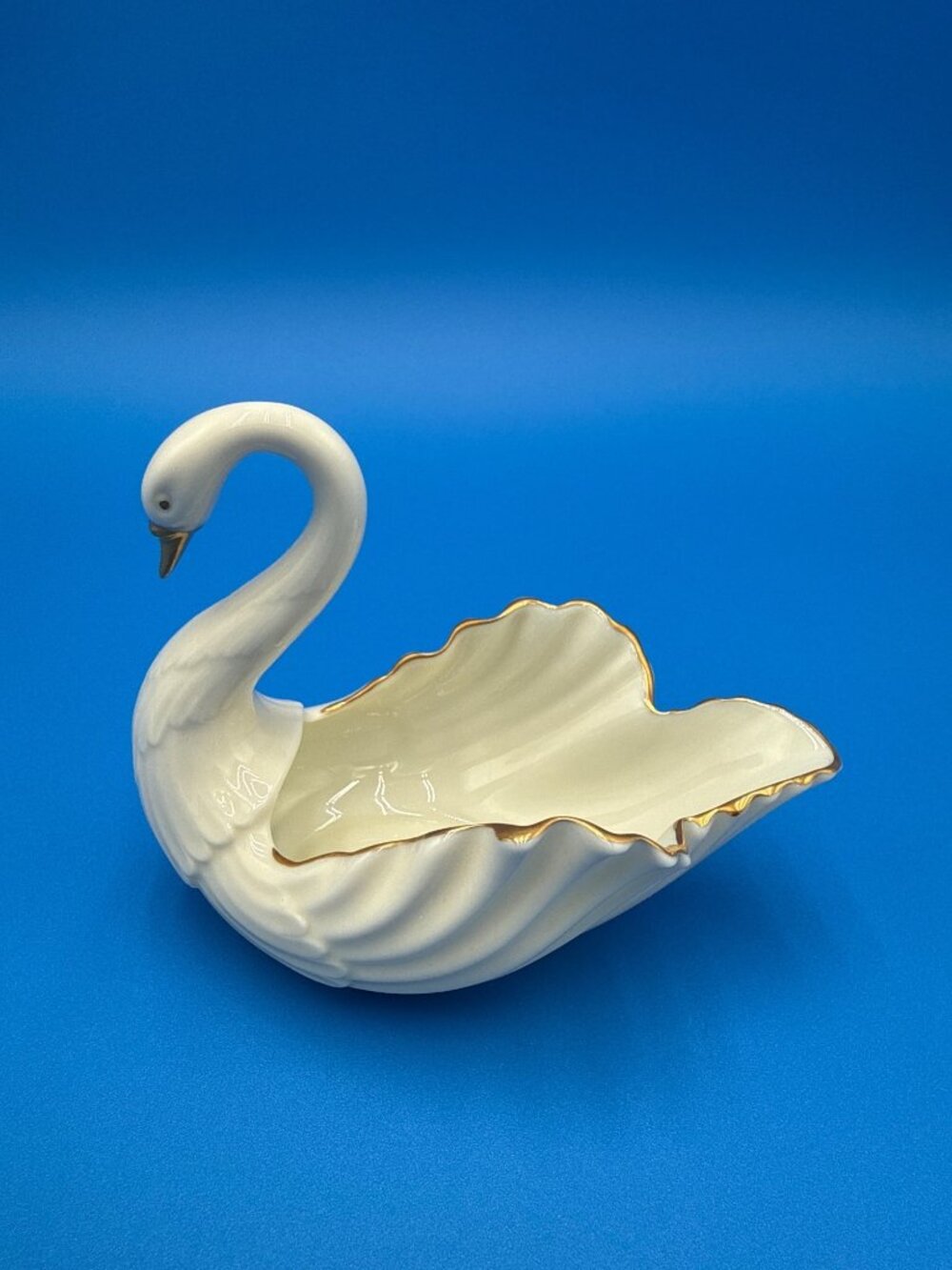 Lenox Swan Porcelain Trinket Dish Gold Trim USA Wedding Cake Topper